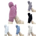 thumbnail image 1 of PMVFHDE Gloves & Mittens Winter Striped Lined Thermal Extreme Cold Weather Outdoor Activities Cycling Skiing Warm Insulated Mittens Purple - One Size, 1 of 4