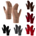 thumbnail image 1 of PMVFHDE Gloves & Mittens Women Winter Screen Thickened Cold Riding Warm Knitted Wool Touchscreen Compatible Khaki - One Size, 1 of 5