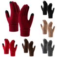 thumbnail image 1 of PMVFHDE Gloves & Mittens Women Winter Screen Thickened Cold Riding Warm Knitted Wool Touchscreen Compatible - One Size, 1 of 5