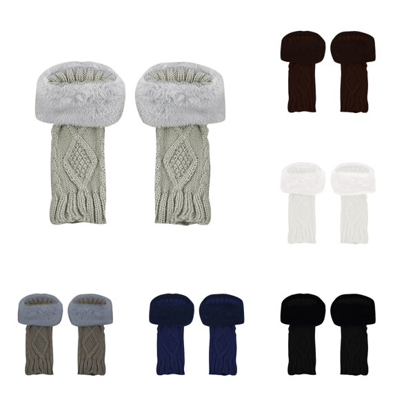 PMVFHDE Gloves & Mittens Women Winter Warm Solid Knit With Wool Suitable For Driving And Writing Grey - One Size