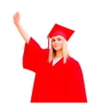 thumbnail image 1 of PMVFHDE Graduation Attire for Women and Men Adult College Completion Gown with Tassel Cap Set for Commencement Red,54, 1 of 9