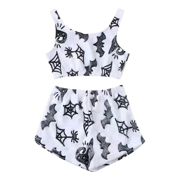 PMVFHDE Halloween Pajama Set for Women Glow In The Dark Flannel Pajama Set Autumn Winter Loungewear Cozy With Design White,XL