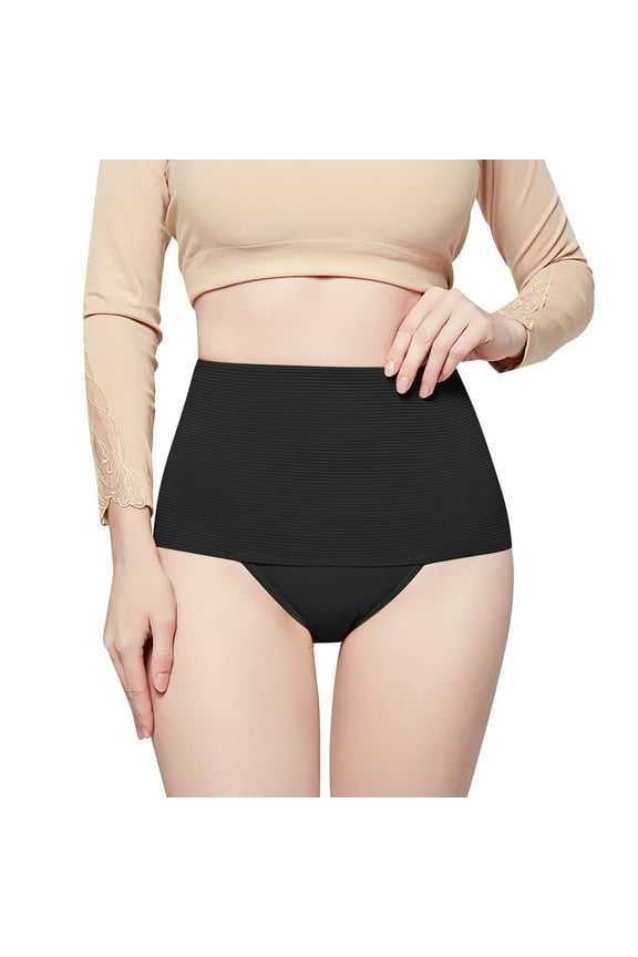 High Waist Abdominal Control Body Shaping Pants Postpartum Womens Underwear Black,L