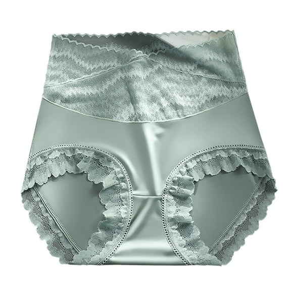 PMVFHDE High Waist Abdominal Support Lace Briefs Comfortable Soft Daily Womens Underwear Lifting E,L