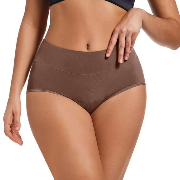 PMVFHDE High Waist Menstrual Underwear For Women Cotton Soft Breathable Leak-Proof Period Sanitary Briefs Panties For Women Khaki,L