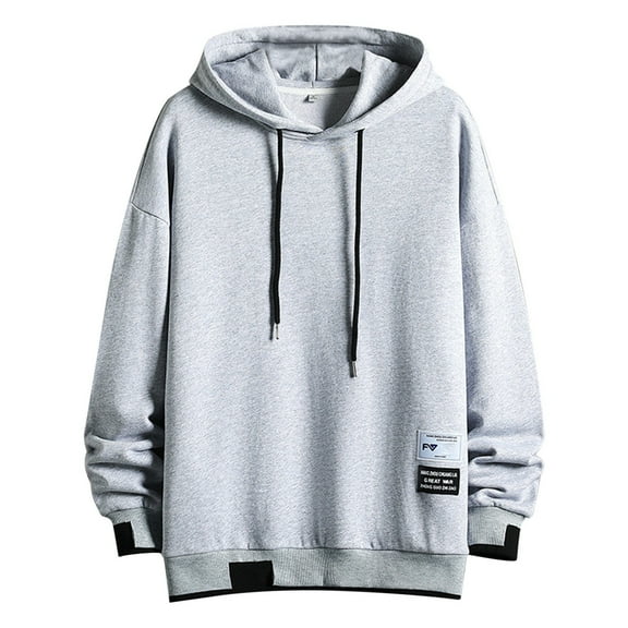 PMVFHDE Hoodies for Men Autumn Solid Color Student Style Outdoor Loose Fit Casual Minimalist Pullover Top GY1,XXL