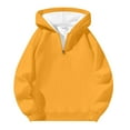 thumbnail image 1 of PMVFHDE Hoodies for Men Solid Color Daily Casual Loose Fit Winter Warm Quarter Zip Pullover Hooded Sweatshirt Yellow,M, 1 of 5
