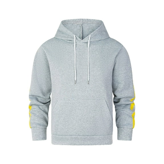 PMVFHDE Hoodies for Men Spring Autumn Solid Color Basic Sports Comfort Warm Outdoor Casual Pullover Hoodie Grey,S