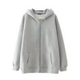 thumbnail image 1 of PMVFHDE Hoodies for Men Unisex Autumn Winter Fashion Solid Color Star Pattern Full Zip Hooded Sweatshirt Jacket Grey,L, 1 of 2