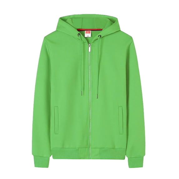 PMVFHDE Hoodies for Men Unisex Winter Workwear Lined Warm Full Zip Pocket Pullover Hooded Sweatshirt Green,L