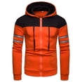 thumbnail image 1 of PMVFHDE Hoodies for Men Winter Color Block Heavyweight Warm Full Zip Long Sleeve Hooded Sweatshirt Jacket for Casual Wear Orange,XXL, 1 of 3