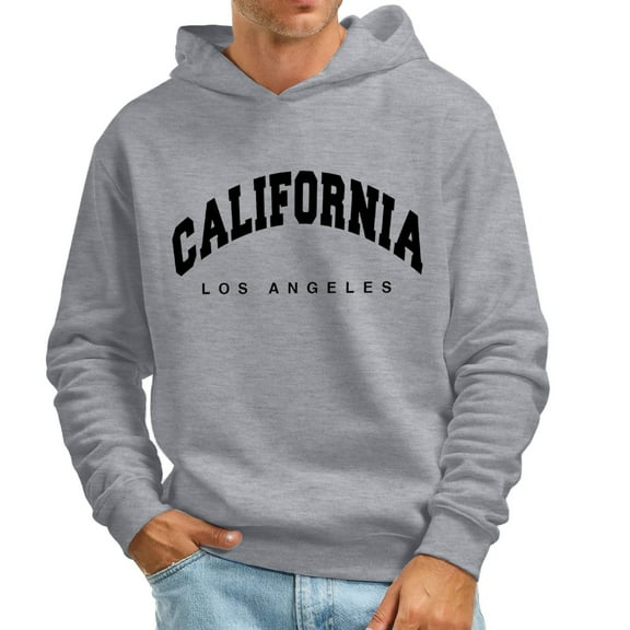 PMVFHDE Hoodies for Men Winter Fashion Casual Loose Comfort Warm Lined Pocket No Drawstring Hoodie Grey,XL