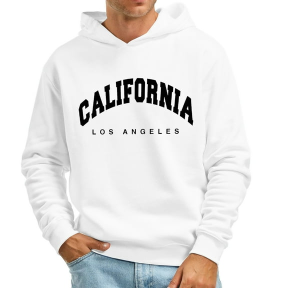 PMVFHDE Hoodies for Men Winter Fashion Casual Loose Comfort Warm Lined Pocket No Drawstring Hoodie White,L