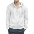 thumbnail image 1 of PMVFHDE Hoodies for Men Winter Plus Size Solid Color Full Zip Drawstring Textured Knit Casual Sports Warm Jacket White,XL, 1 of 8