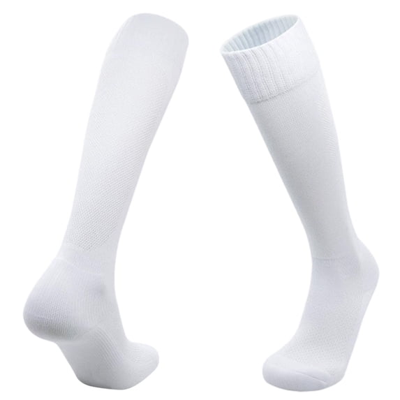 PMVFHDE Kids Athletic Socks High Calf Solid Color Breathable Long Socks Grip Sports Socks for Boys and Girls White