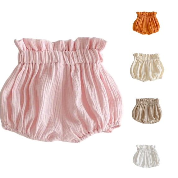 PMVFHDE Kids Spring Summer Solid Color Shorts Baby Girls Boys Loose Casual Pull-On