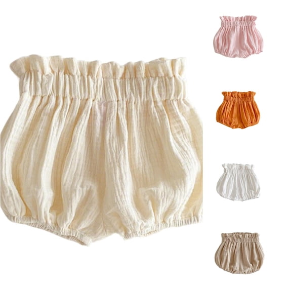 PMVFHDE Kids Spring Summer Solid Color Shorts Baby Girls Boys Loose Casual Pull-On