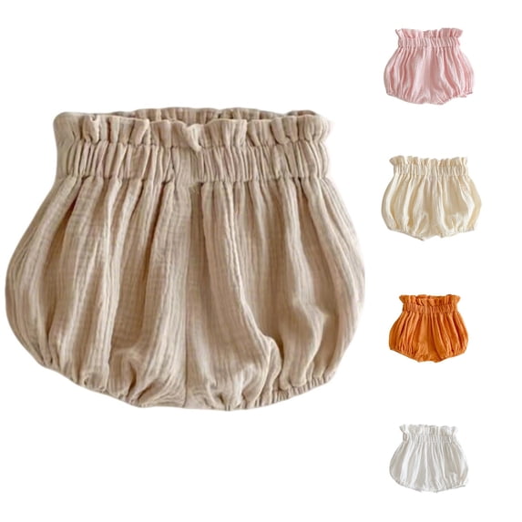 PMVFHDE Kids Spring Summer Solid Color Shorts Baby Girls Boys Loose Casual Pull-On