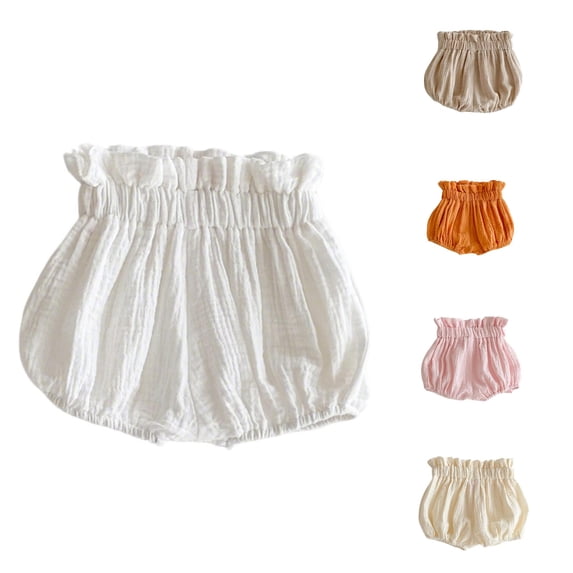 PMVFHDE Kids Spring Summer Solid Color Shorts Baby Girls Boys Loose Casual Pull-On