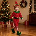 thumbnail image 1 of PMVFHDE Kids Unisex Christmas Elf Costume Set Cute Costume Set for Holiday Party Role Play Dress up Festive Cosplay, 1 of 5