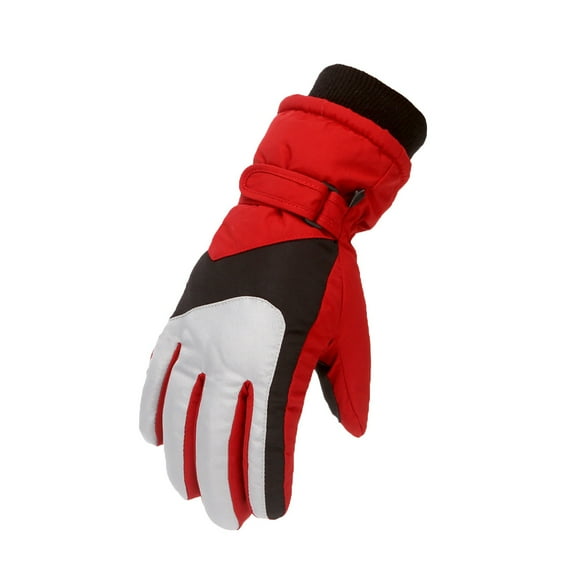 PMVFHDE Kids Winter Gloves For Boys And Girls Warm Winter Sports Gloves For Outdoor Ages 6 To 12 Years Old Size S Red
