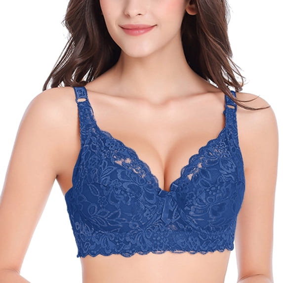 PMVFHDE Lace Bras For Women Womens Wireless Lace Bra Solid Color Comfortable Shaping Daily