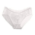 thumbnail image 1 of PMVFHDE Lace Low Waist Seamless Mesh Triangle Breathable Cotton Gusset Panties For Women Sheer White,M, 1 of 3