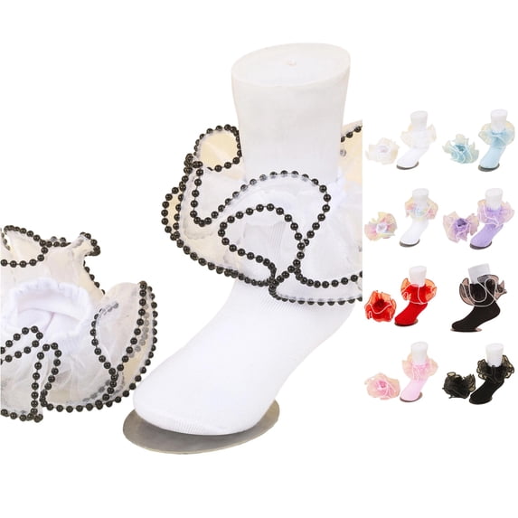 Laceh Color PMVFHDE Lace Socks Girls Slim Pure Color Combed Edge Dance for Kids ...