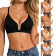 thumbnail image 1 of PMVFHDE Lace Underwire Bra Back Strappy Design Full Coverage Everyday Comfort T Shirt Bra Black - S, 1 of 8