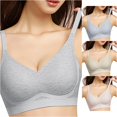 thumbnail image 1 of PMVFHDE Large Size Comfortable Breathable Smooth Bra for Women Daily Leisure Wear Seamless Non-Wired Supportive Full Coverage Underwear Grey - 36, 1 of 5
