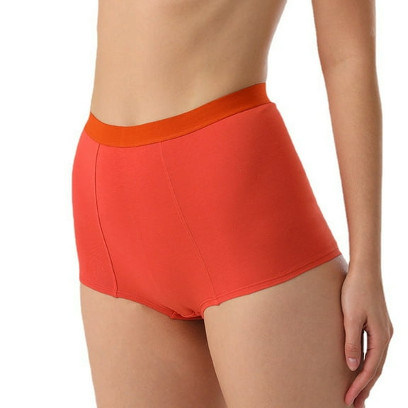 PMVFHDE Lifting High Waist Safety Shorts Full Coverage Womens Underwear For Under Dress And Daily Orange,XL