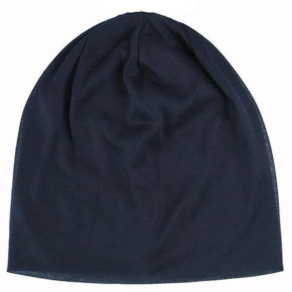 PMVFHDE Lightweight Stretchy Knit Cap Soft Thin Style for Indoor Comfort Care Cozy Wear Navy