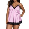 thumbnail image 1 of PMVFHDE Lingerie Nightdress Lace Sleepwear Underwear Plus for Pink,XXXXL, 1 of 7