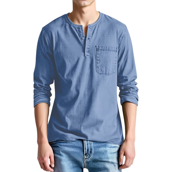 PMVFHDE Long Sleeve Shirts For Men Thermal Winter Base Layer Slim Fit Crew Neck Soft Breathable Casual Top