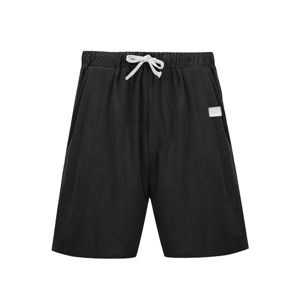 PMVFHDE Men's Casual Corduroy Shorts For Everyday Wear Comfortable Loose Fit Summer Leisure And Sports Mens Shorts Casual Black,XXL