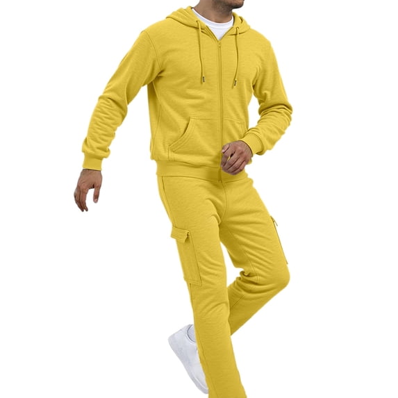 PMVFHDE Men‘s Casual Solid Color Set Sweatsuits For Men Track Suits Mens Sweatshirt And Joggers Comfortable Relaxed Fit Daily Wear For Spring Autumn Winter Soft Breathable Outfit