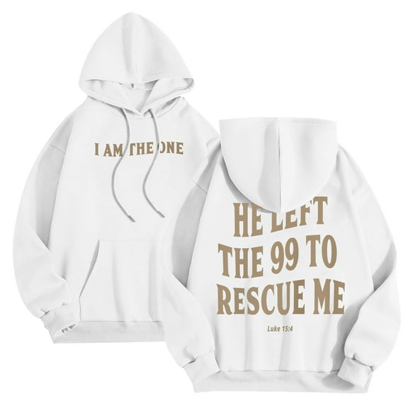 PMVFHDE Men's Daily Solid Color Long Sleeve Letter Print Hooded Sweatshirt Pullover for Street Style White,XXXL