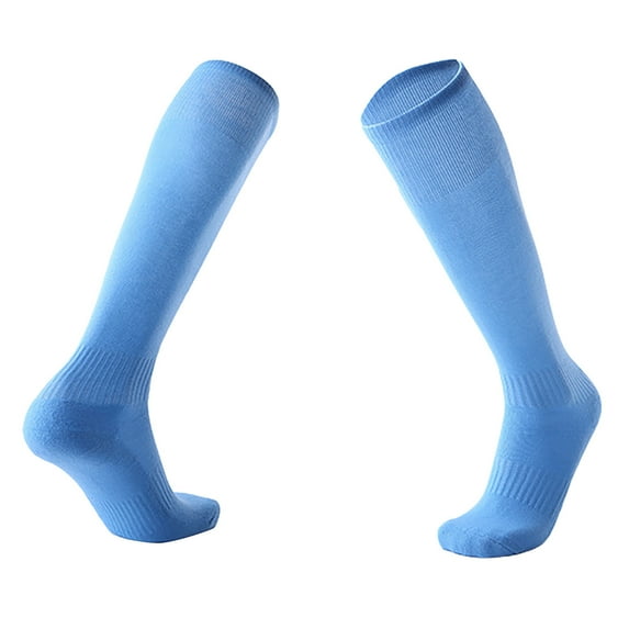PMVFHDE Men's Football Long Socks, Blue Knee-High Socks for Outdoor Sports like Basketball and Baseball, Comfortable for Sports Light Blue