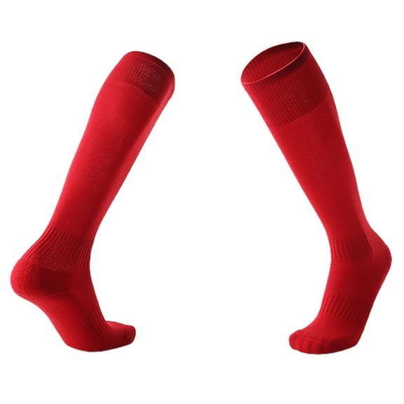 PMVFHDE Men's Football Long Socks, Blue Knee-High Socks for Outdoor Sports like Basketball and Baseball, Comfortable for Sports Red