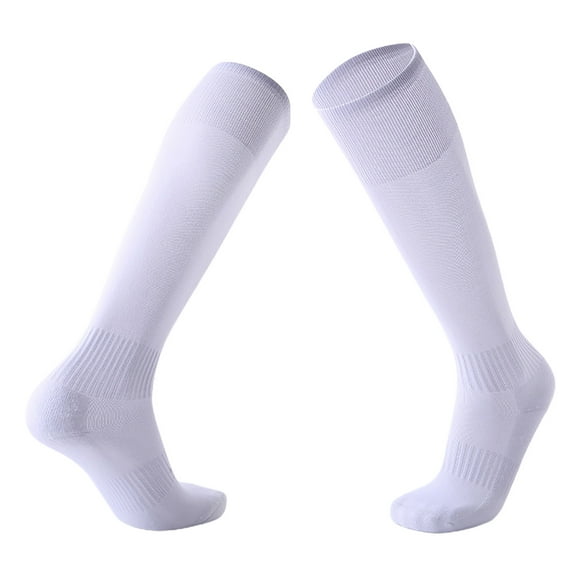 PMVFHDE Men's Football Long Socks, Blue Knee-High Socks for Outdoor Sports like Basketball and Baseball, Comfortable for Sports White