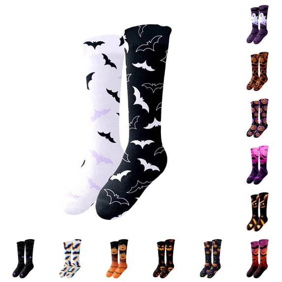 PMVFHDE Men's Halloween Novelty Print Stockings Cosplay Party Socks With Unique Designs For Festive Celebrations And Everyday Leisure, White, One Size