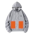 thumbnail image 1 of PMVFHDE Men's USB Heated Hooded Sweatshirt Winter Warm Stretch Casual Outdoor Charging Jacket without Battery Winter Hoodies for Men Grey，XL, 1 of 7
