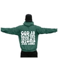 thumbnail image 1 of PMVFHDE Men's Solid Color Letter Print Long Sleeve Casual Hooded Sweatshirt Pullover for Everyday Green,XXXL, 1 of 4