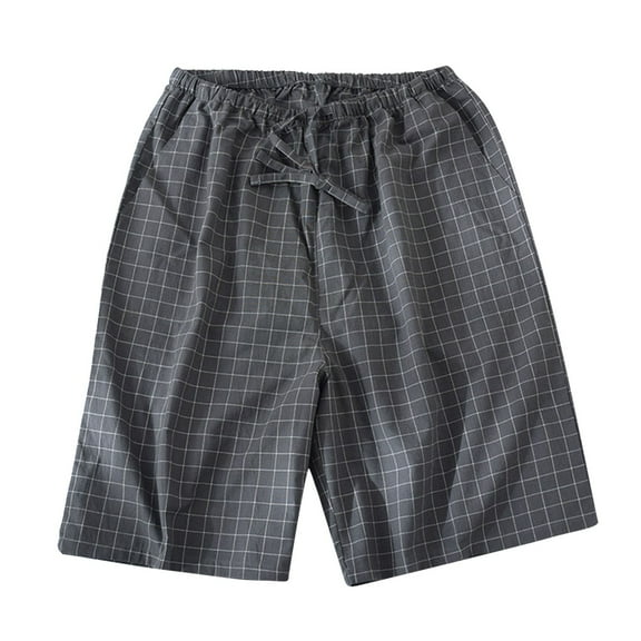 PMVFHDE Men's Summer Lightweight Sleep Shorts Casual Home Pants Mens Pajama Shorts Washed Comfortable Bottom Grey，L