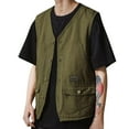 thumbnail image 1 of PMVFHDE Men's Summer Tooling Sleeveless Outside Wear Folded Jacket Casual Workwear Vest for Men, 1 of 7