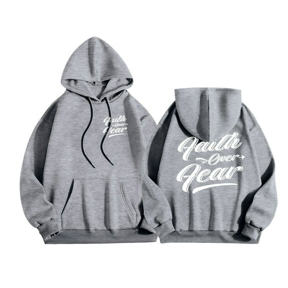 PMVFHDE Mens Hoodies Winter Fashion Letter Print Casual Daily Loose Fit Long Sleeve Pullover Sweatshirt Top Light Gray,XXL