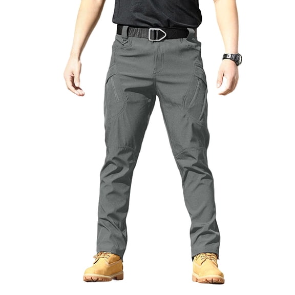 PMVFHDE Mens Slim Fit Stretch Utility Pants Softshell Durable Outdoor Hiking Trousers For Men Grey,XXXL