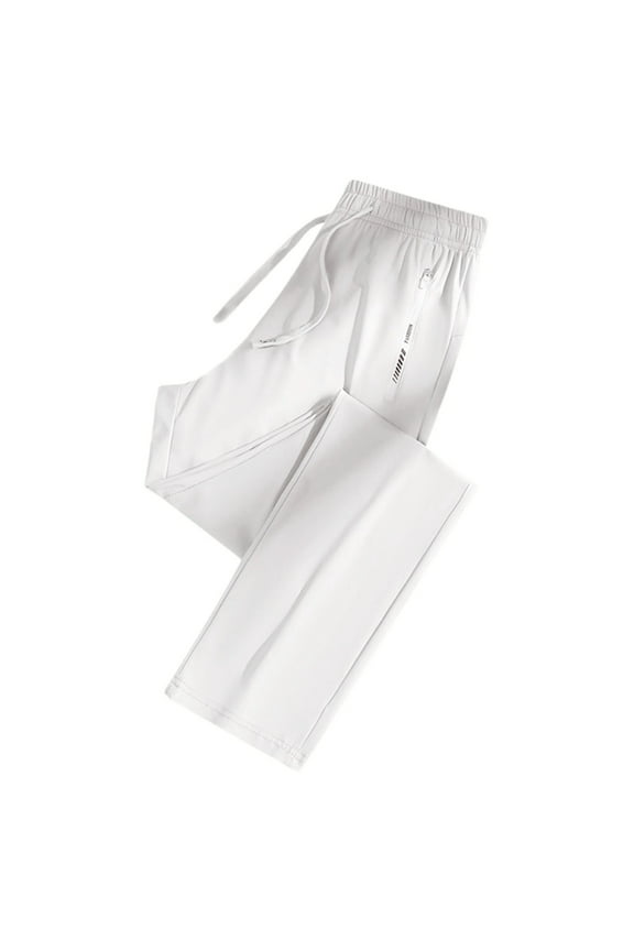 Mens Summer Cooling Moisture Wicking Lightweight Breathable Casual Loose Fit Straight Leg Pants Light Gray,XL