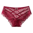 thumbnail image 1 of PMVFHDE Mid Waist Briefs Delicate Lace Bow Back Design Triangle Panties For Women Fashion Comfort Red,S, 1 of 3