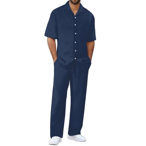 PMVFHDE Modern Men's Suits Casual Set for Everyday Wear Sports Relaxation and Beach Activities with Pure Color Design Comfortable Fit Spring Summer Seasons